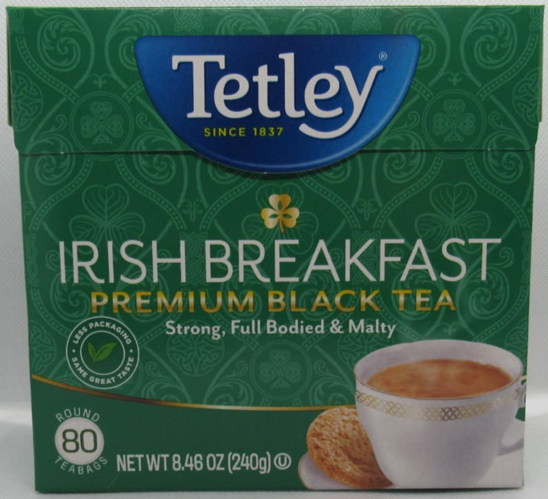 Tetley IRISH BREAKFAST Premium Black Tea Strong Full Bodied Malty 80 Round Bags