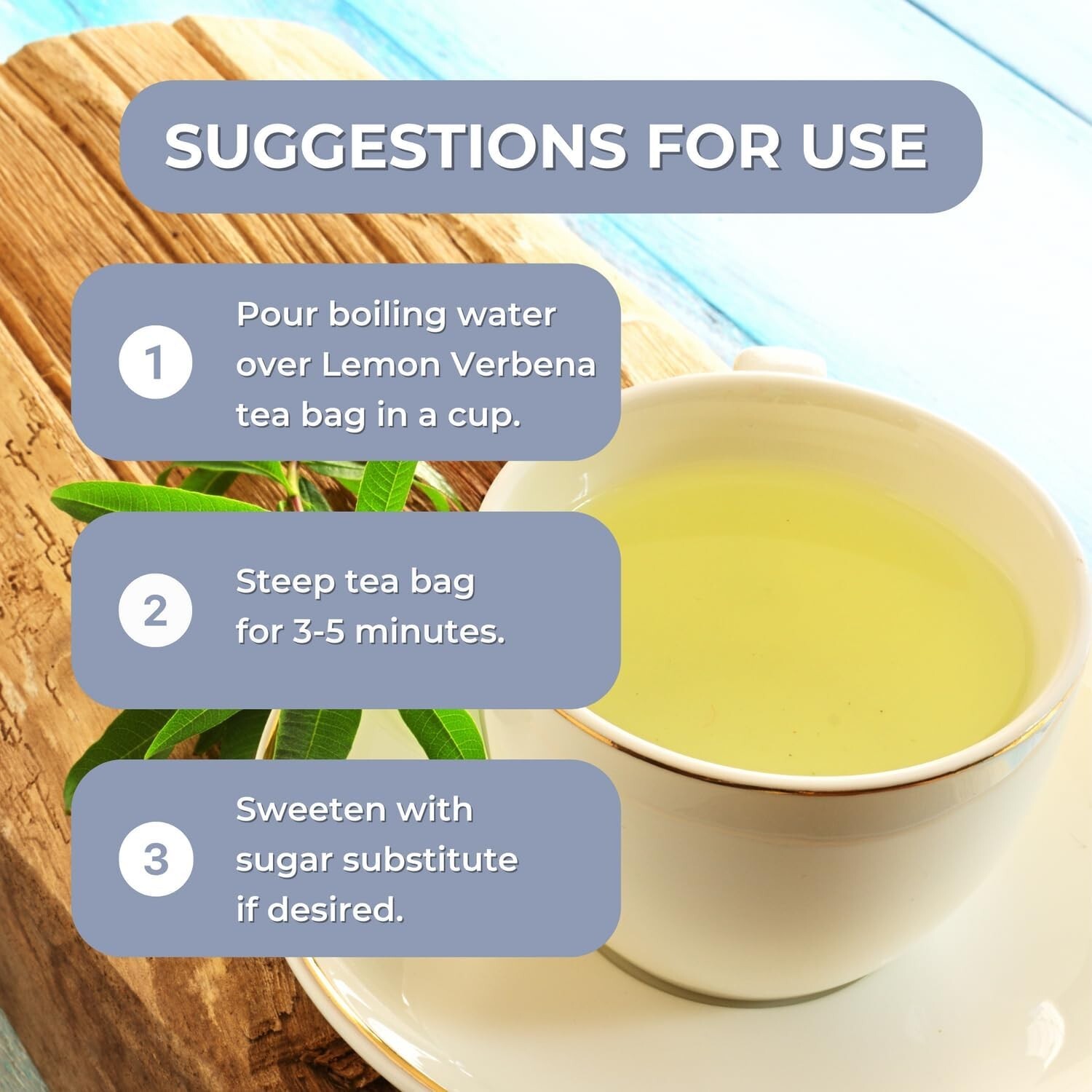 Lemon Verbena 50 Teabags of Cedron Herbal Tea All Natural Lemon Beebrush – Peru