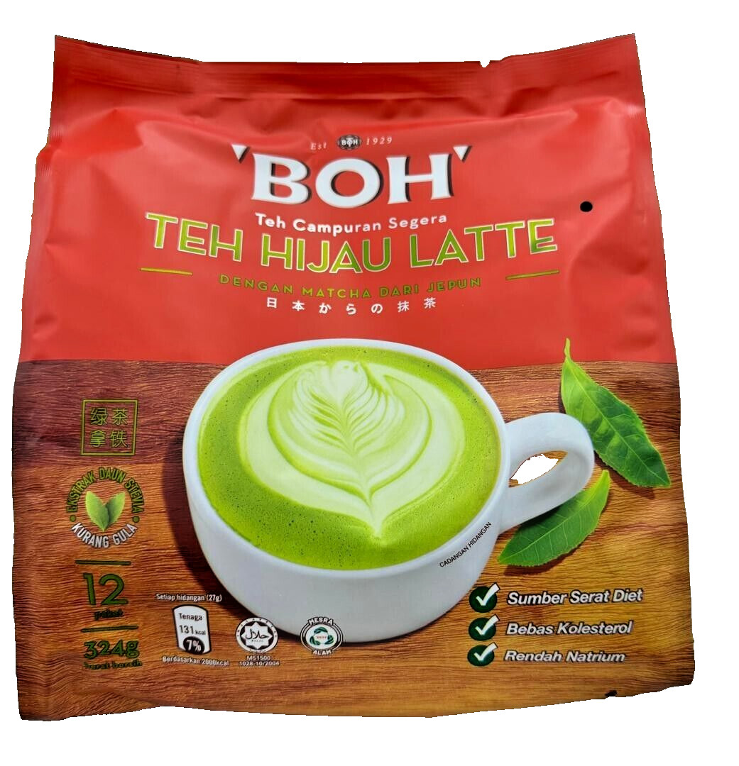 BOH Instant Tea mix Green Tea Latte with Matcha From Japan 12s x 27g – 1 Pack