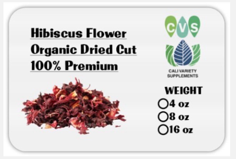 (8oz)Hibiscus Flower Organic Dried Cut Hibiscus Sabdariffa 100% Premium(1/2Ib)