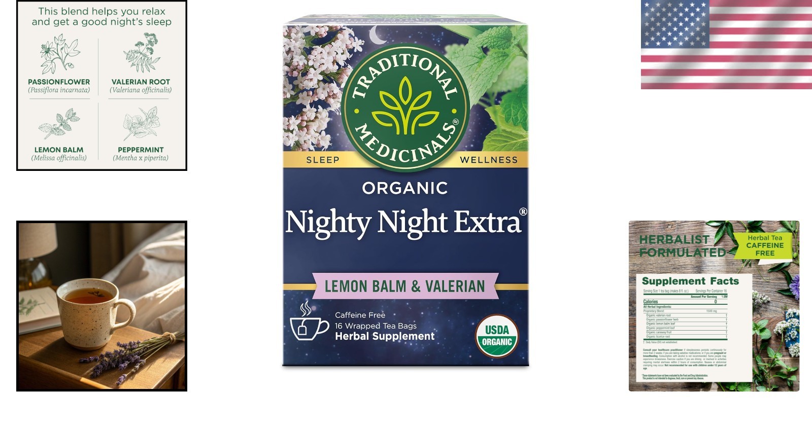 Herbal Tea Organic Valerian Root Nighty Night Support 16 Bags Sleep Aid