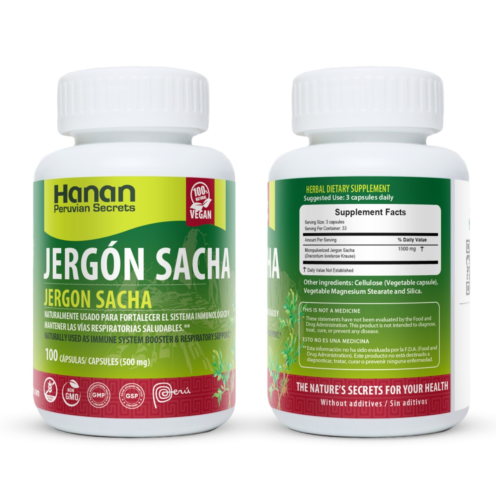 Hanan Jergon Sacha | 100 Capsules | Naturally Aids in Supporting Healthy Respira