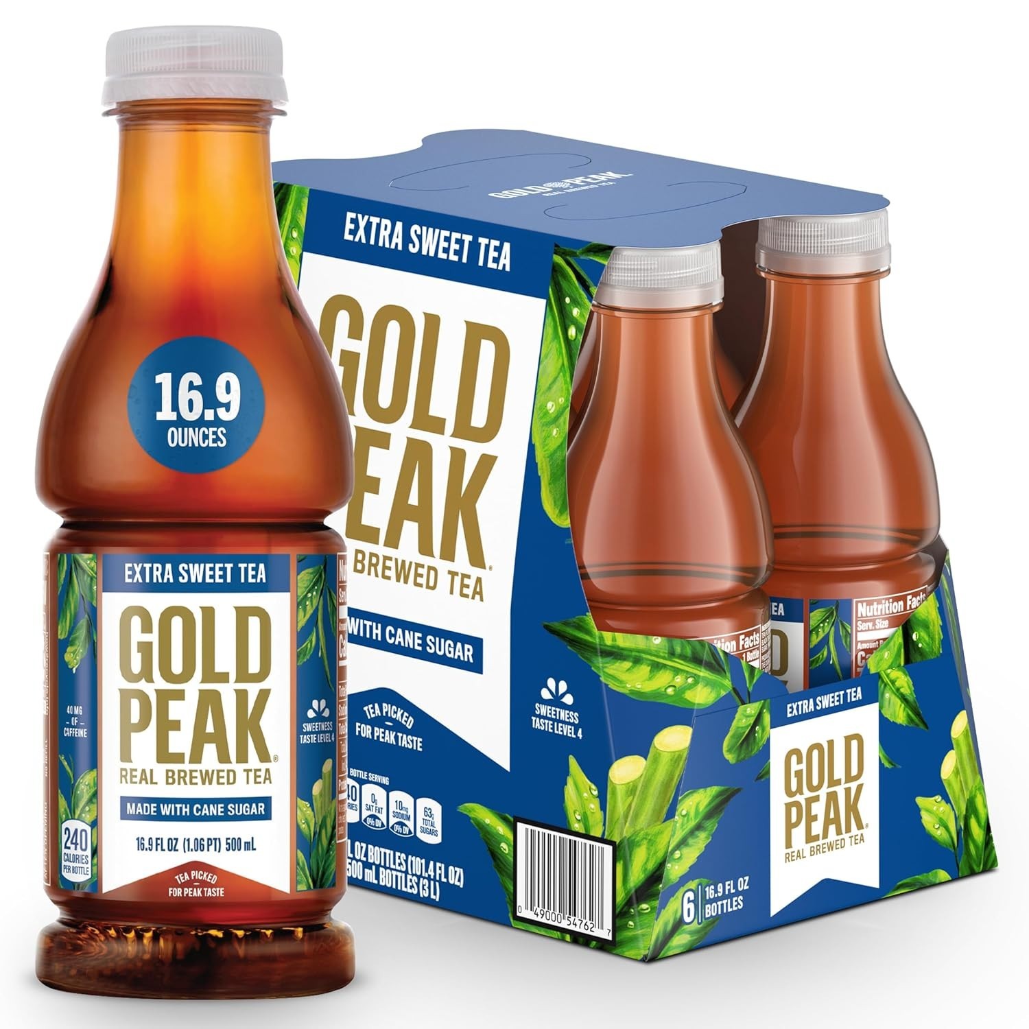 Allergen-Free Extra Sweet Bottled Iced Tea – 6×16.9 fl oz of Pure Delight