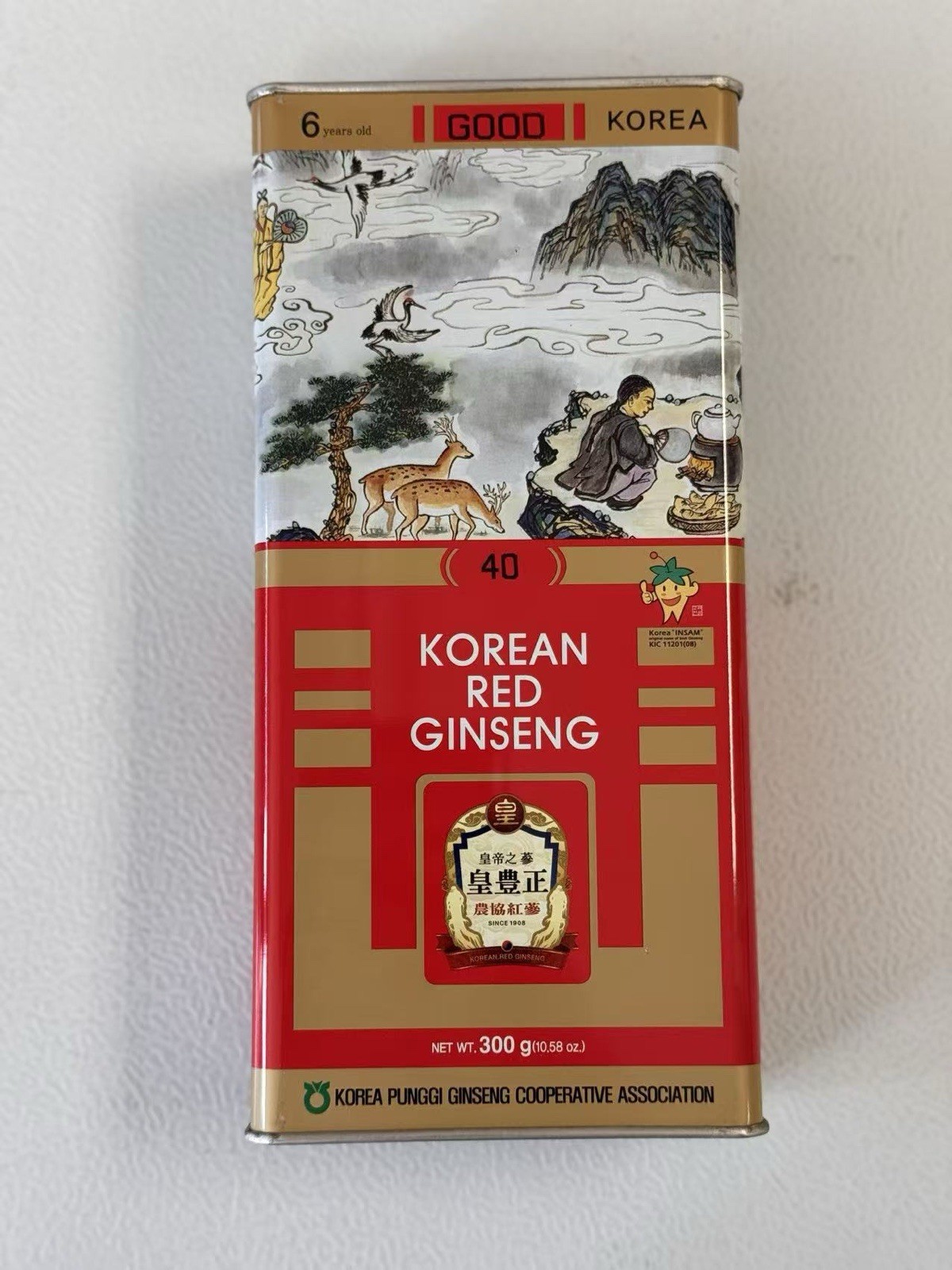 Korean 6 Year Red Ginseng Root Good Grade 40 Ji 300g ( 24Root ) 10% Top Grade