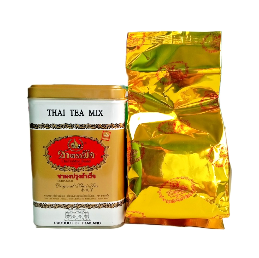 ChaTraMue Original Thai Tea Extra Gold – 3 Tins, 150 Tea Bags Total【US DDP】