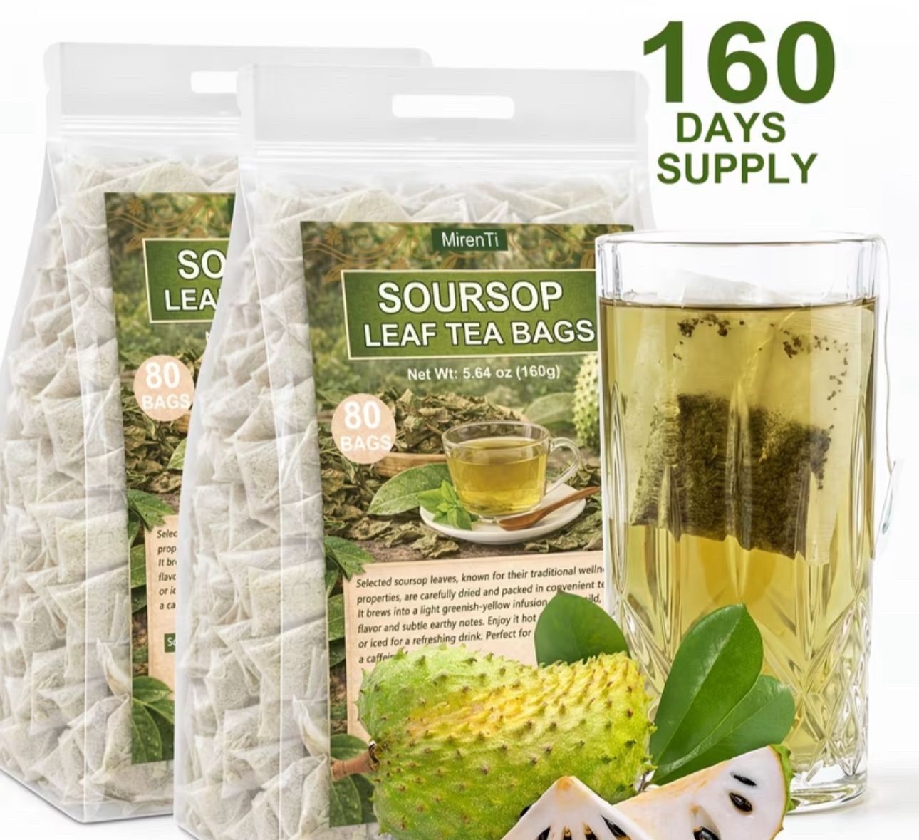 Soursop Leaf Tea Bags Herbal Hand-Made 160 Bags 160g