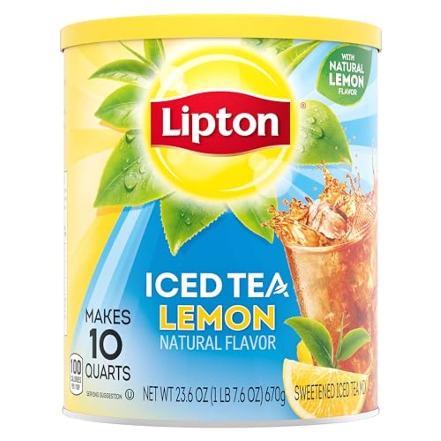Luxurious Lemon Iced Tea Mix – Sweetened Powder, Makes 10 Quarts of Refreshment