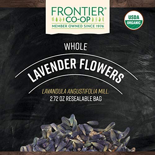 Frontier Co-op Organic Lavender Flowers 8oz Resealable Herbs for Cooking and Tea
