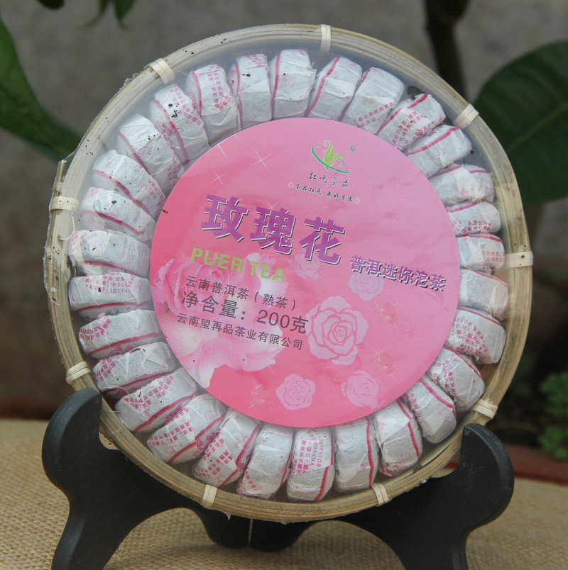 Hongyuan Tea Pu’er Tea Mini TuoCha [Rose Tuo] Cooked Tea 200g In Bamboo Packed