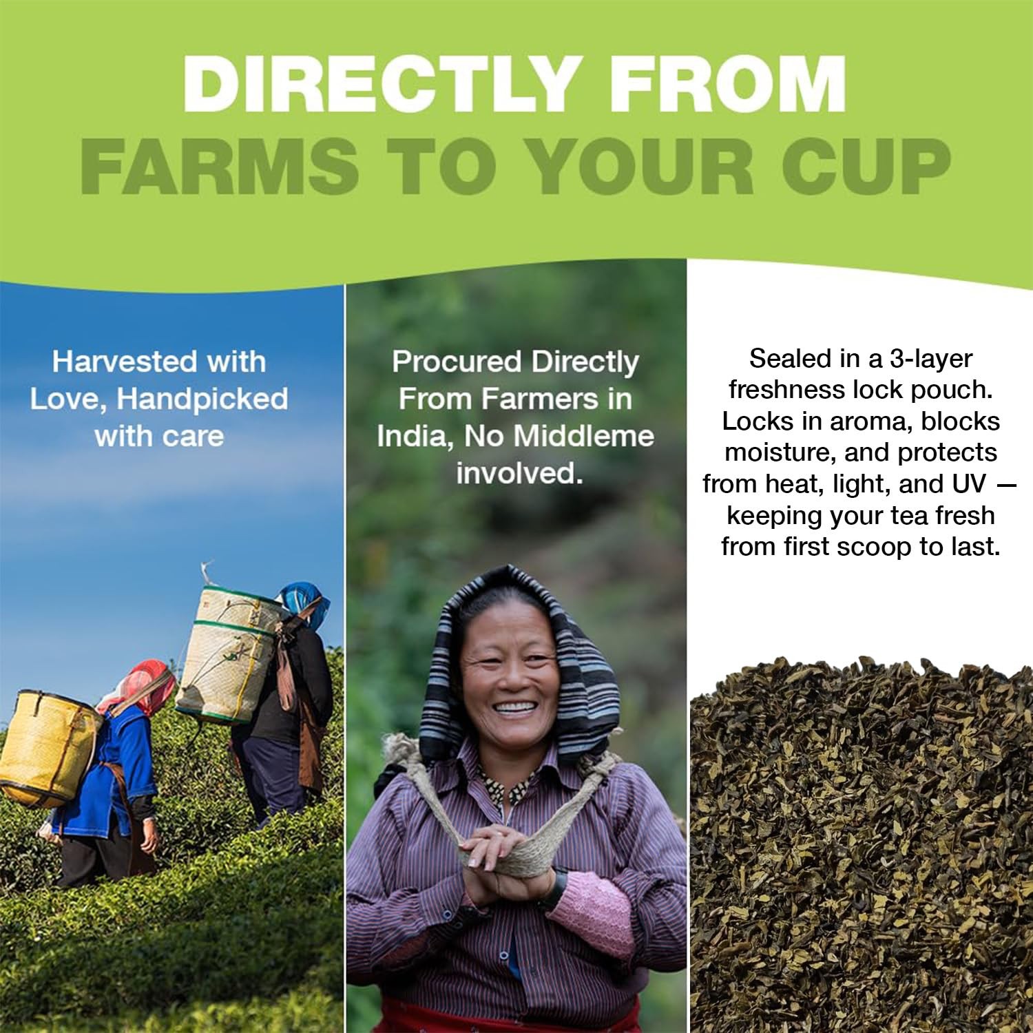 HANDPICK, Green Tea Loose Leaf (255g/9oz) 127 Cups | 9 oz (Pack of 1)