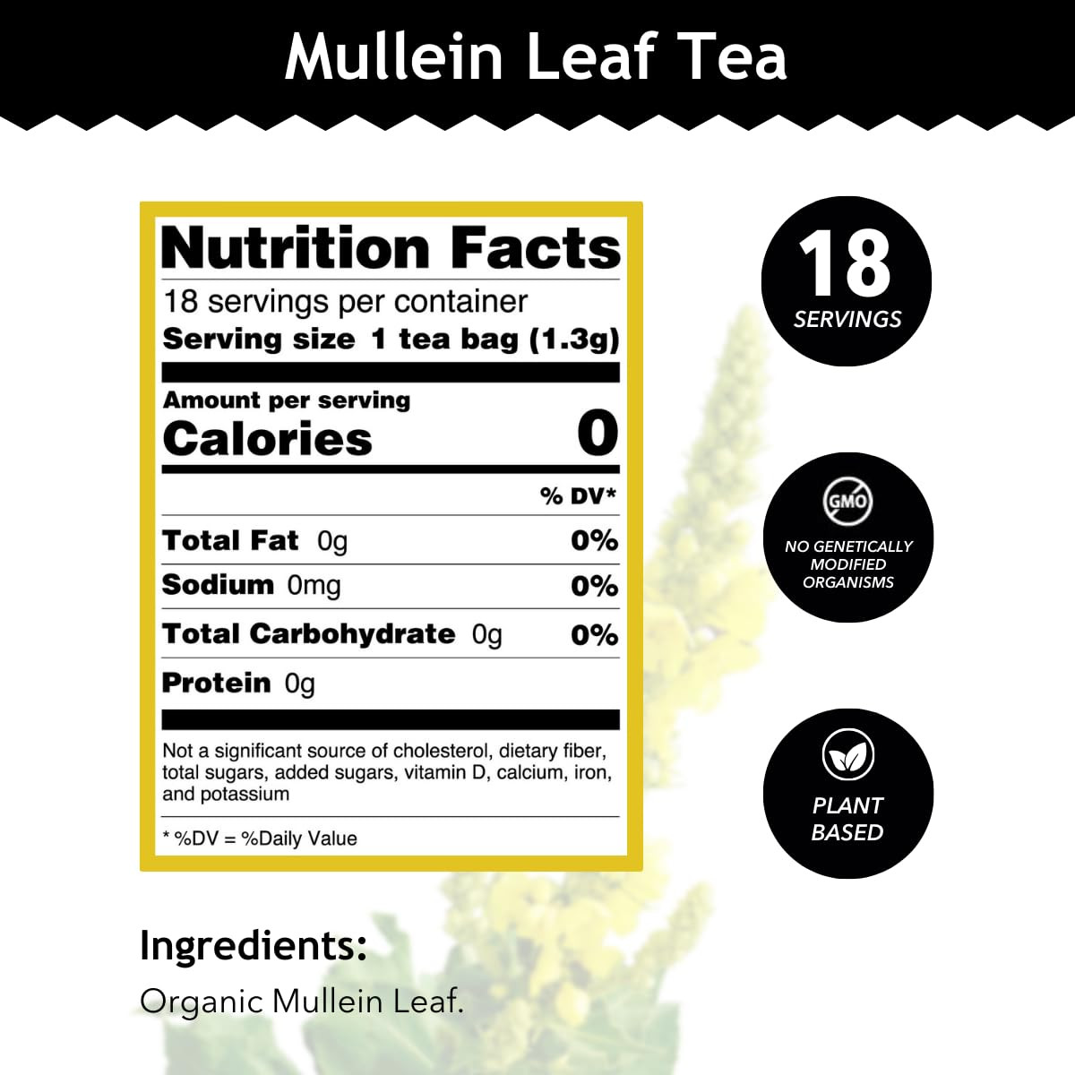 – Mullein Leaf – Organic Herbal Tea – for Health & Wellbeing – with Antioxidants