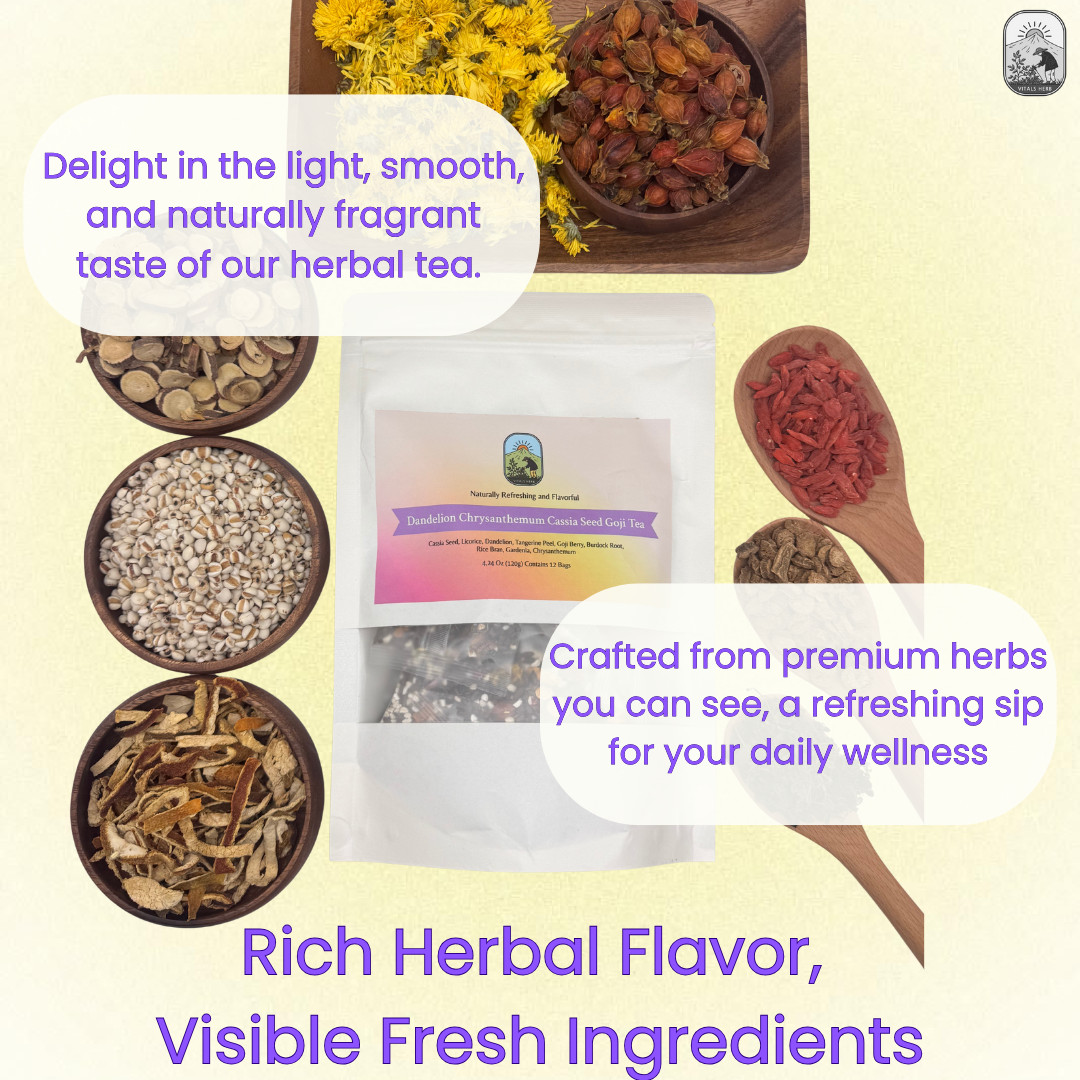 Dandelion Wolfberry Chrysanthemum Herbal Tea Cassia Burdock 120g 12bags Vitals
