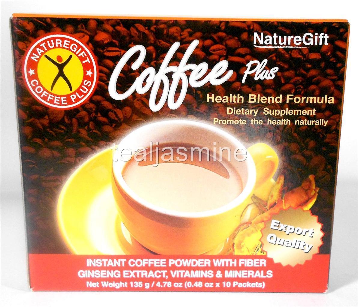 Nature Gift COFFEE PLUS with Fiber Ginseng Instant Coffee Factory Case of 40