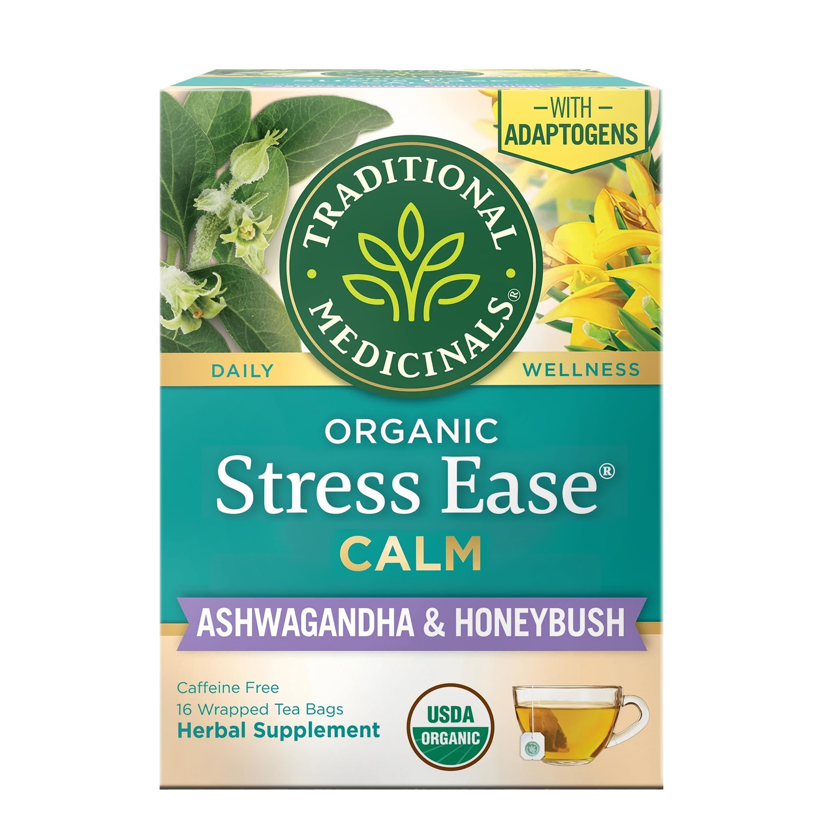 Traditional Medicinals Organic, Stress Ease 16 Count (Pack of 1), No Color