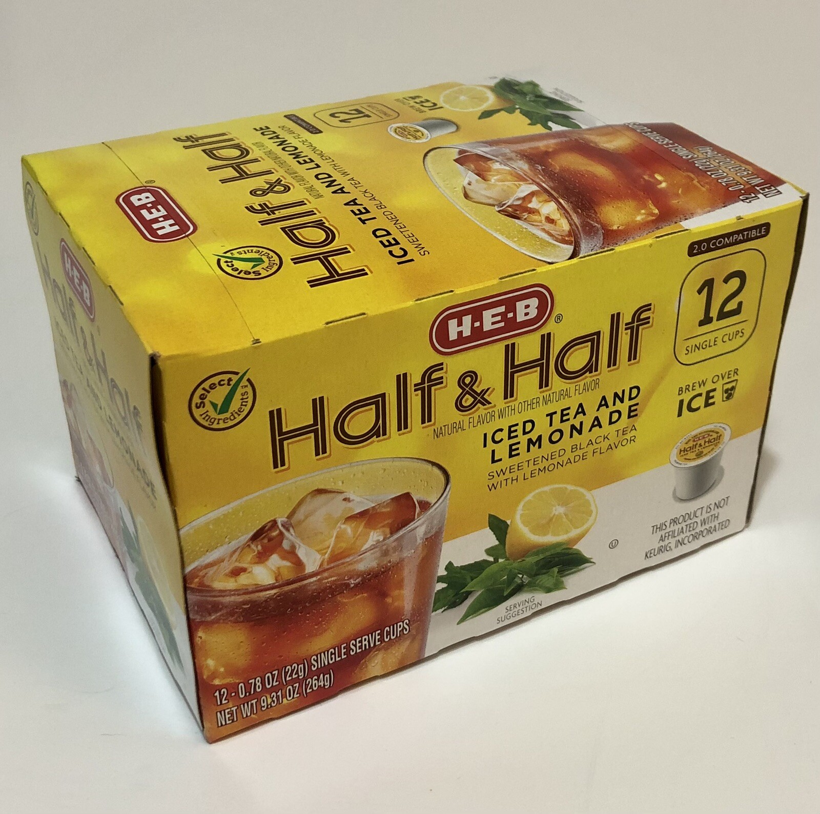 (1) Box HEB K-Cup Pods Half & Half Iced Tea & Lemonade Arnold Palmer H-E-B Texas