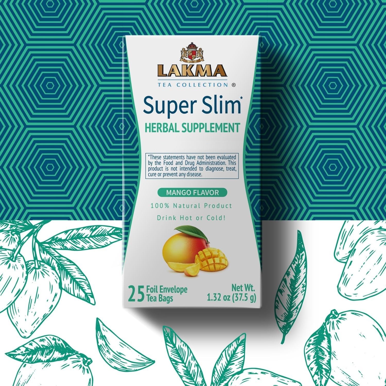HYLEYS Lakma Super 25 Count (Pack of 1), Slim Tea With Mango Flavor