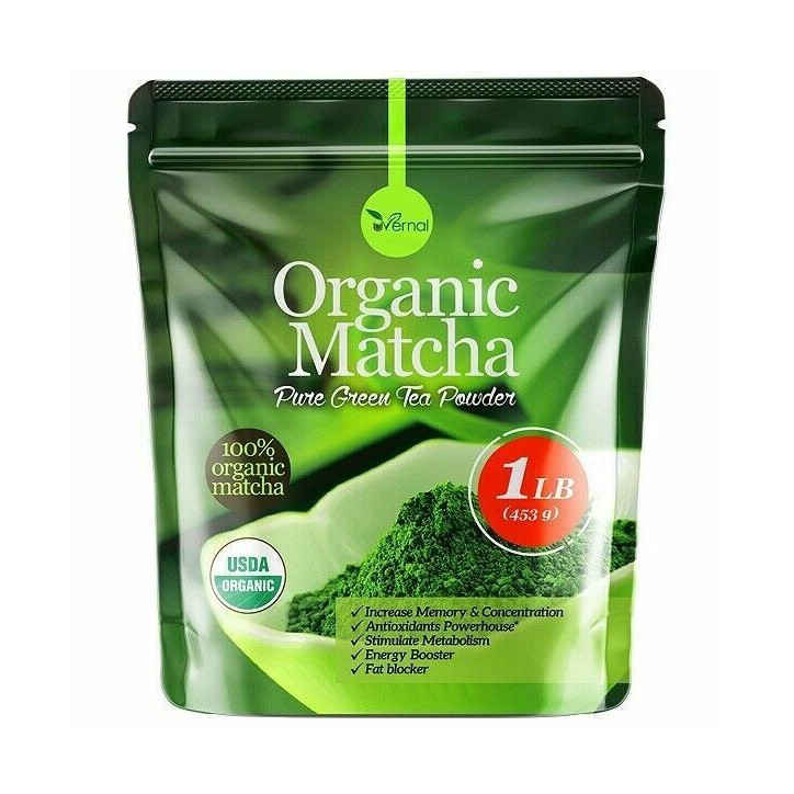 uVernal Organic Matcha Pure Green Tea Powder [USDA Organic] 1 lb (453g)