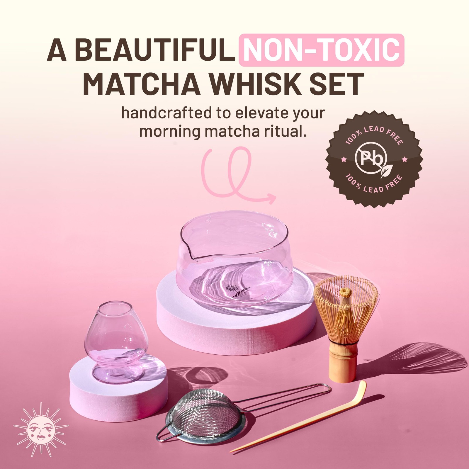 Matcha Whisk Set, 5-Piece Matcha Bowl and Whisk Kit with Bamboo Scoop, Glass …