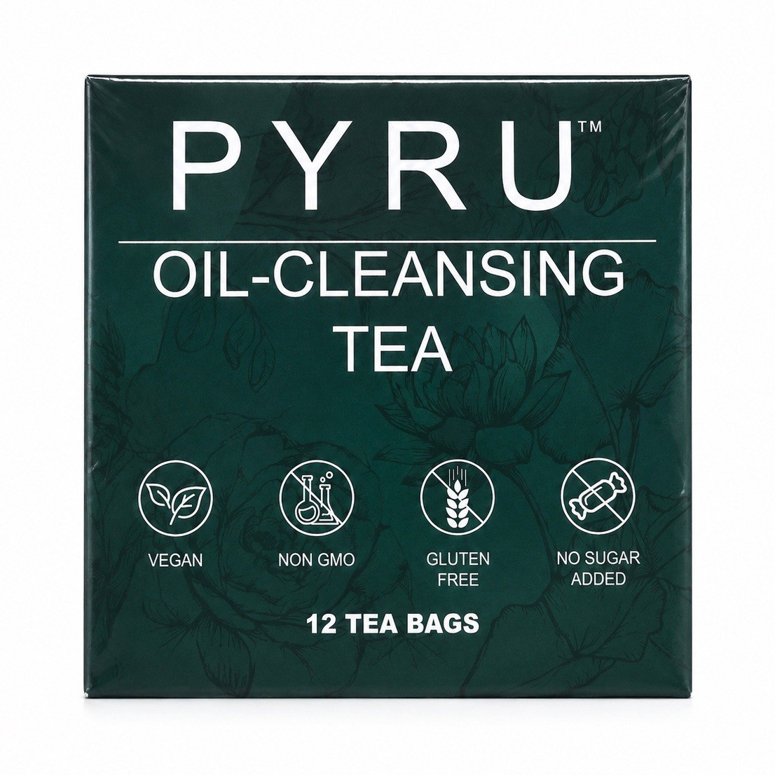 PYRU Oil-Cleansing Tea Bags 12ct 30g Mandarin Orange Vegan Non GMO Gluten Free