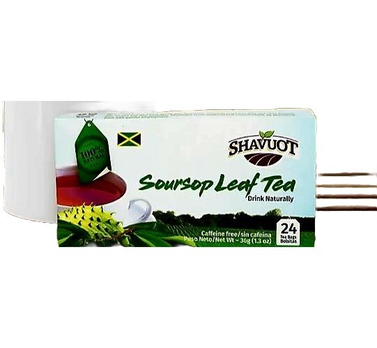 Soursop Leaf Tea Organic Tea Shavout All Natural (24 Tea Bags) – 1.3oz (1 Box)