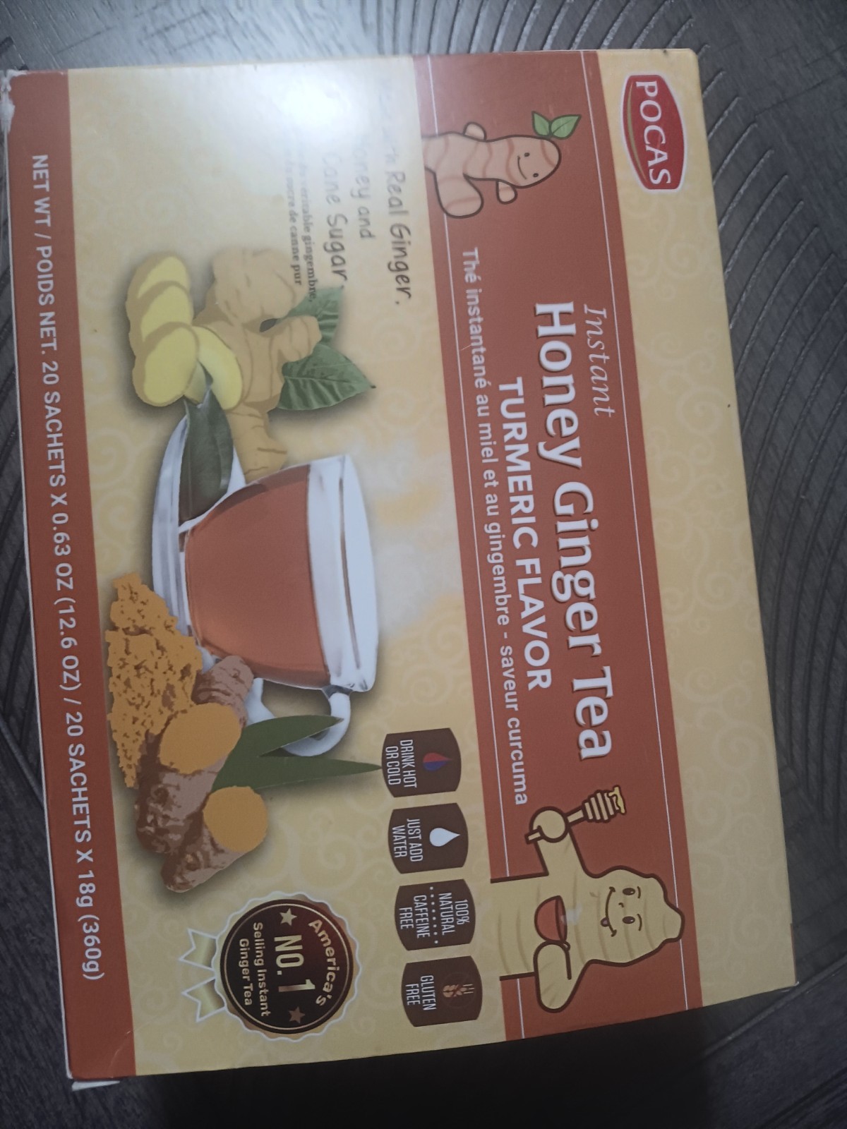 Pocas Honey Ginger Tea original Instant Honey Ginger Tea Made with Real Ginger