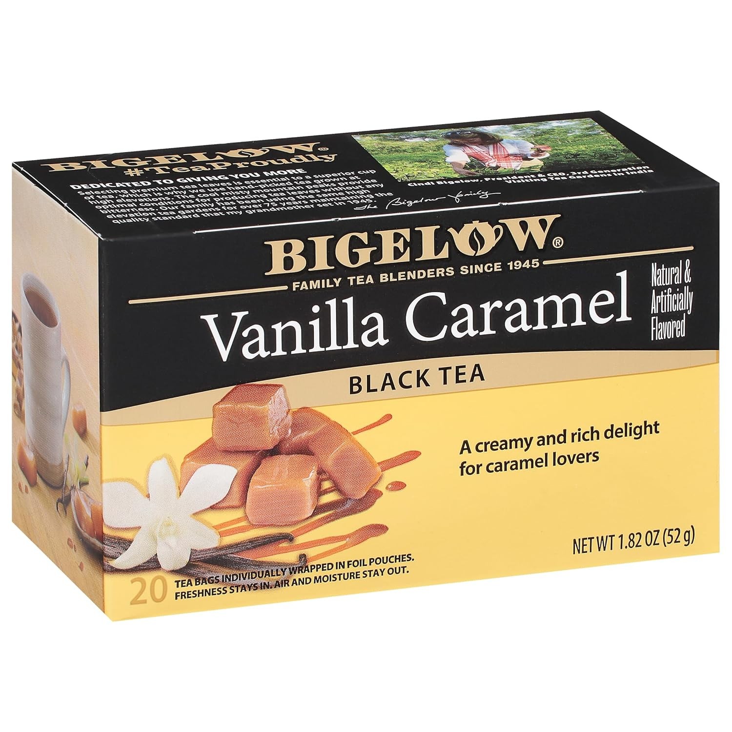 Bigelow Tea Toasted Coconut Almond Bark, Black Tea Bags, 18 Count Box Pack of 6