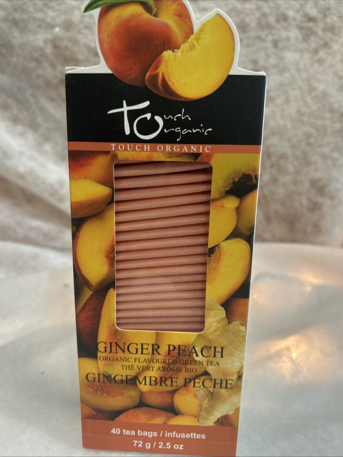 Touch Organic GINGER PEACH GREEN Tea Bags, 40 Bags, 2.5 oz