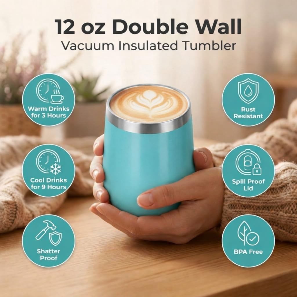 New Best Modern Elegance Tea Tumbler Gift Set for Women, Teal Free Shipping