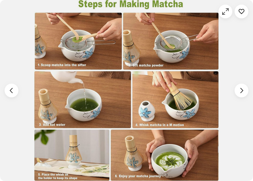 8Pcs Whisk Set for Tea Lovers Ceramic Matcha Tea Set with Bamboo Whisk Gift Set