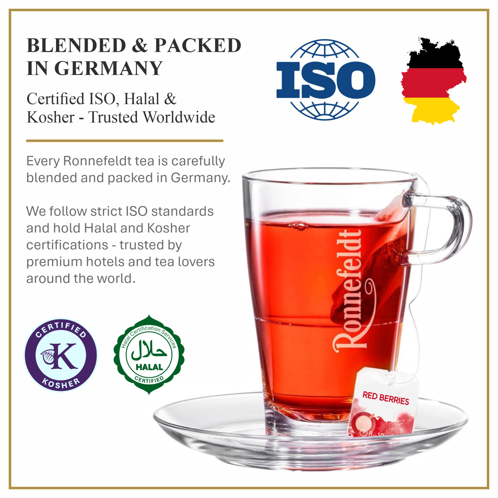 Ronnefeldt Red Berries Fruit German Tea Bags 25 Count 2 Pack Caffeine Free