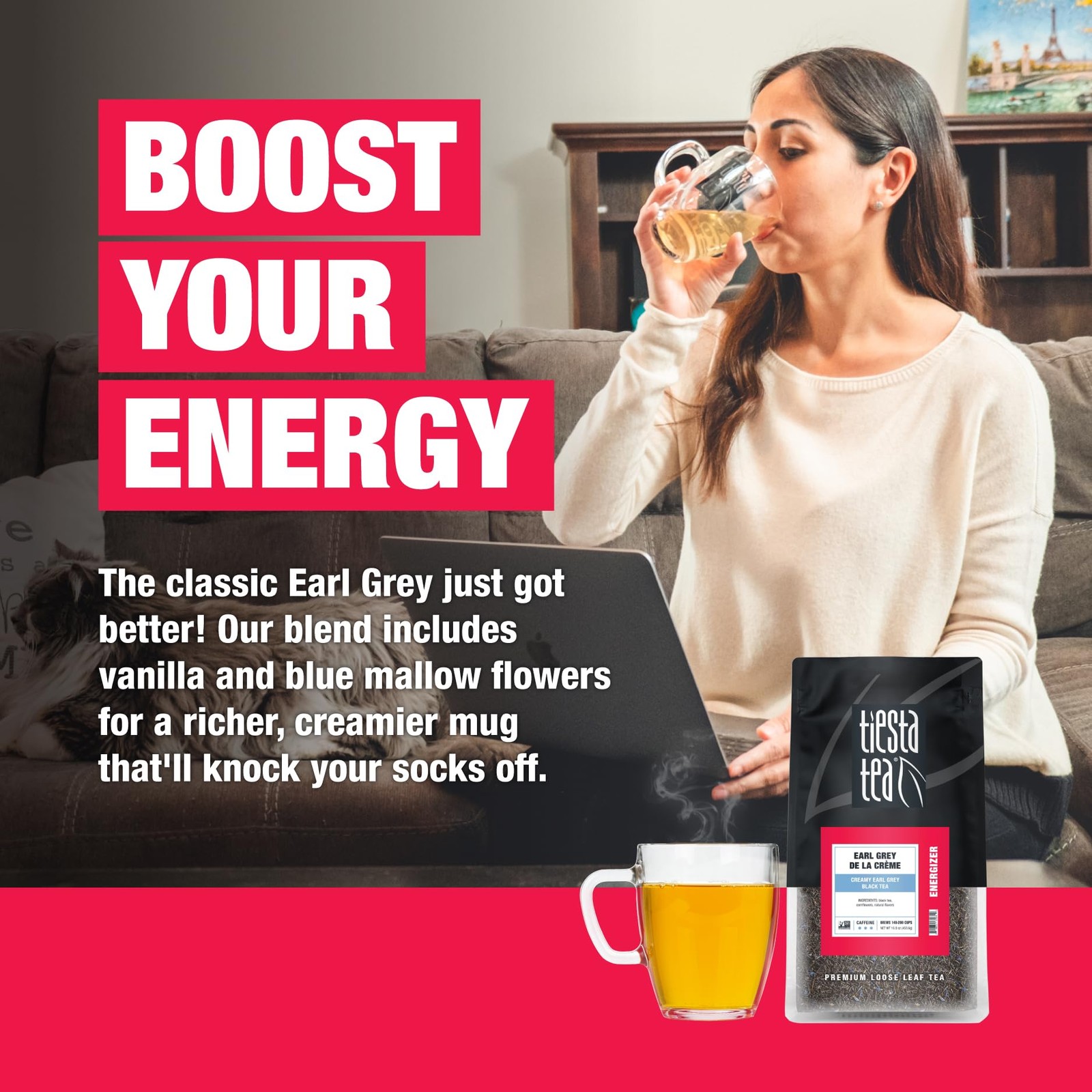 Creamy Earl Grey Black Tea Bulk Pouch 200 Cups Premium Loose Leaf Blend