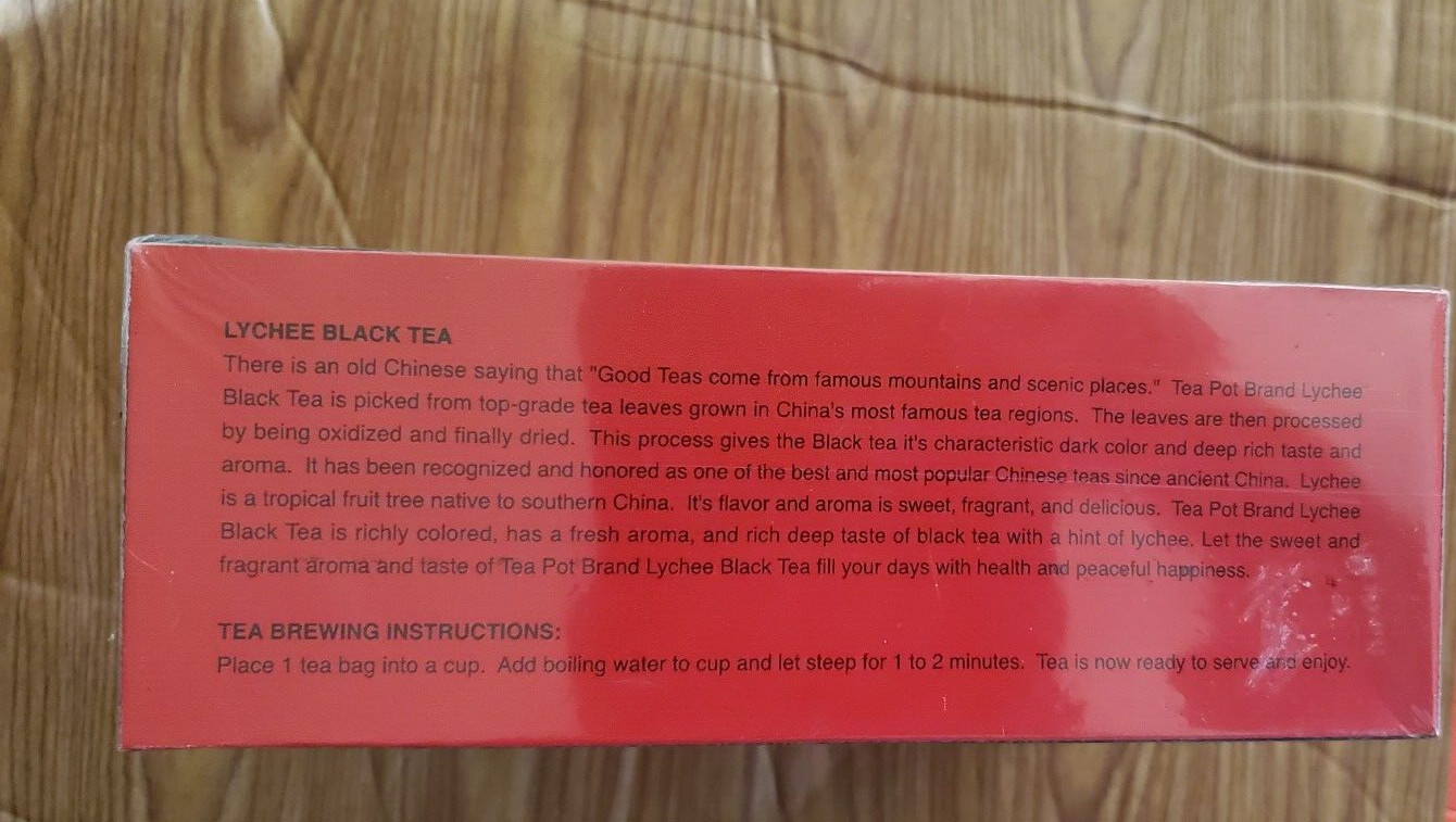 LYCHEE BLACK TEA 100 TEA BAGS
