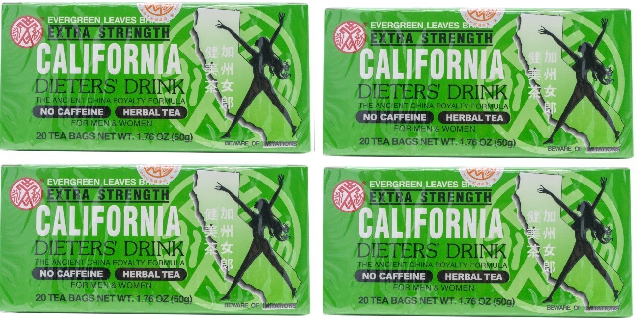 4 BOXES CALIFORNIA DIETERS’ DRINK EXTRA STRENGTH TEA (20 Tea Bags) Best by 11/31