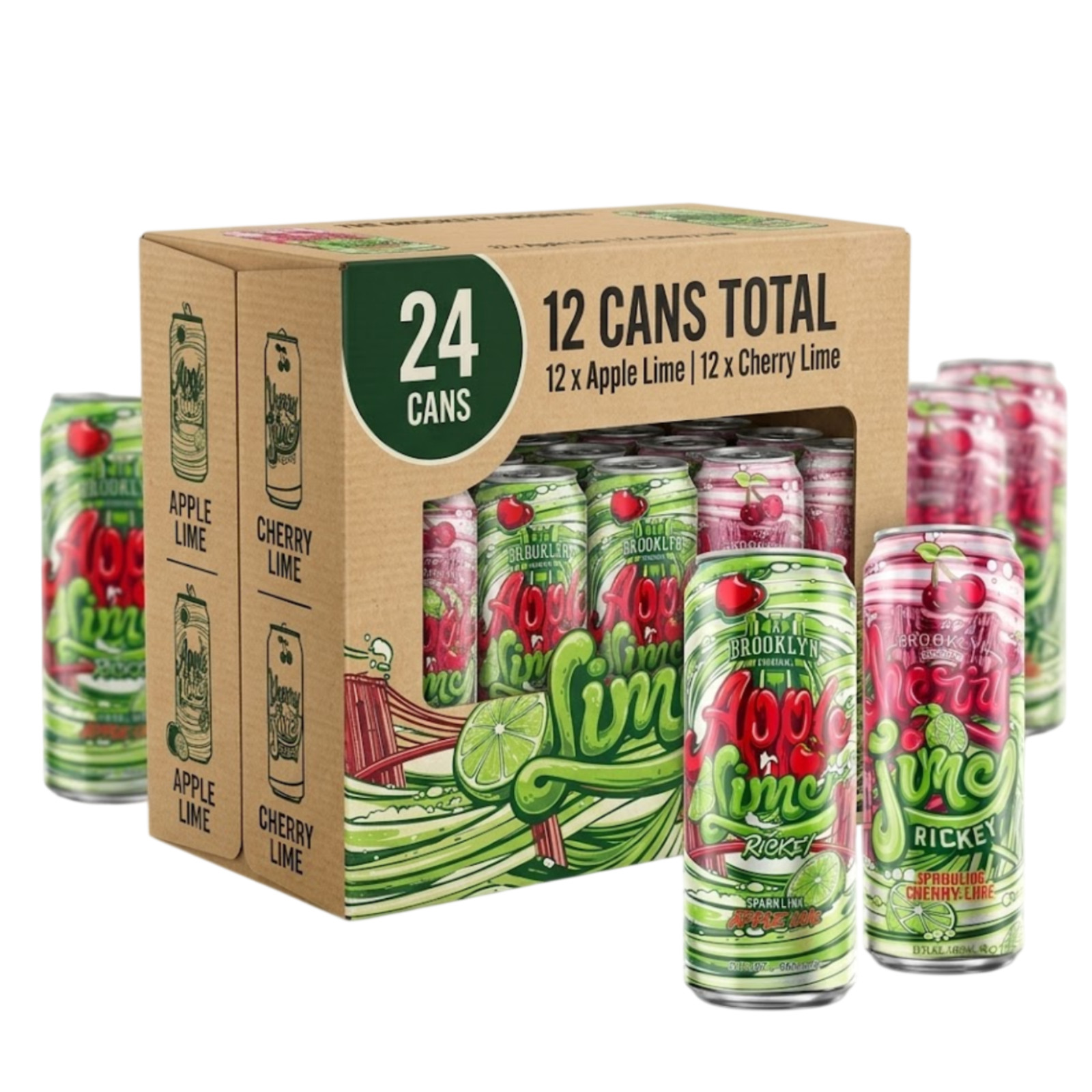 AriZona Cherry Lime & Apple Lime Variety Pack 24 Cans 22oz – Bulk Juice Mix