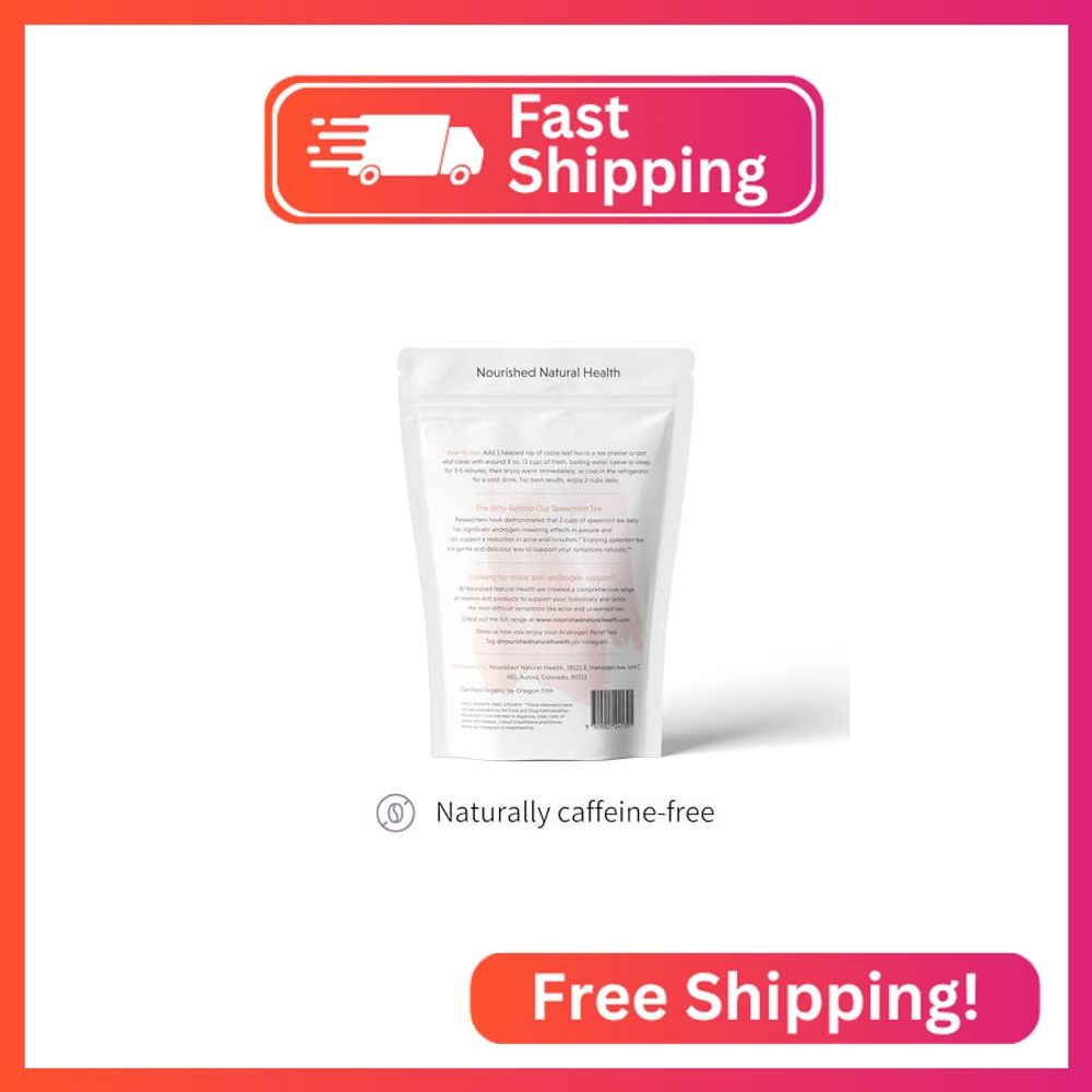 Nourished Natural Health Androgen Relief Spearmint Tea – PCOS Relief Tea for Bal