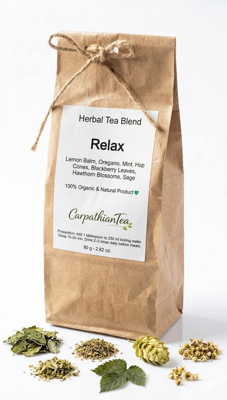 Carpathian Relax Loose Leaf Herbal Tea 80g Handmade Natural Blend