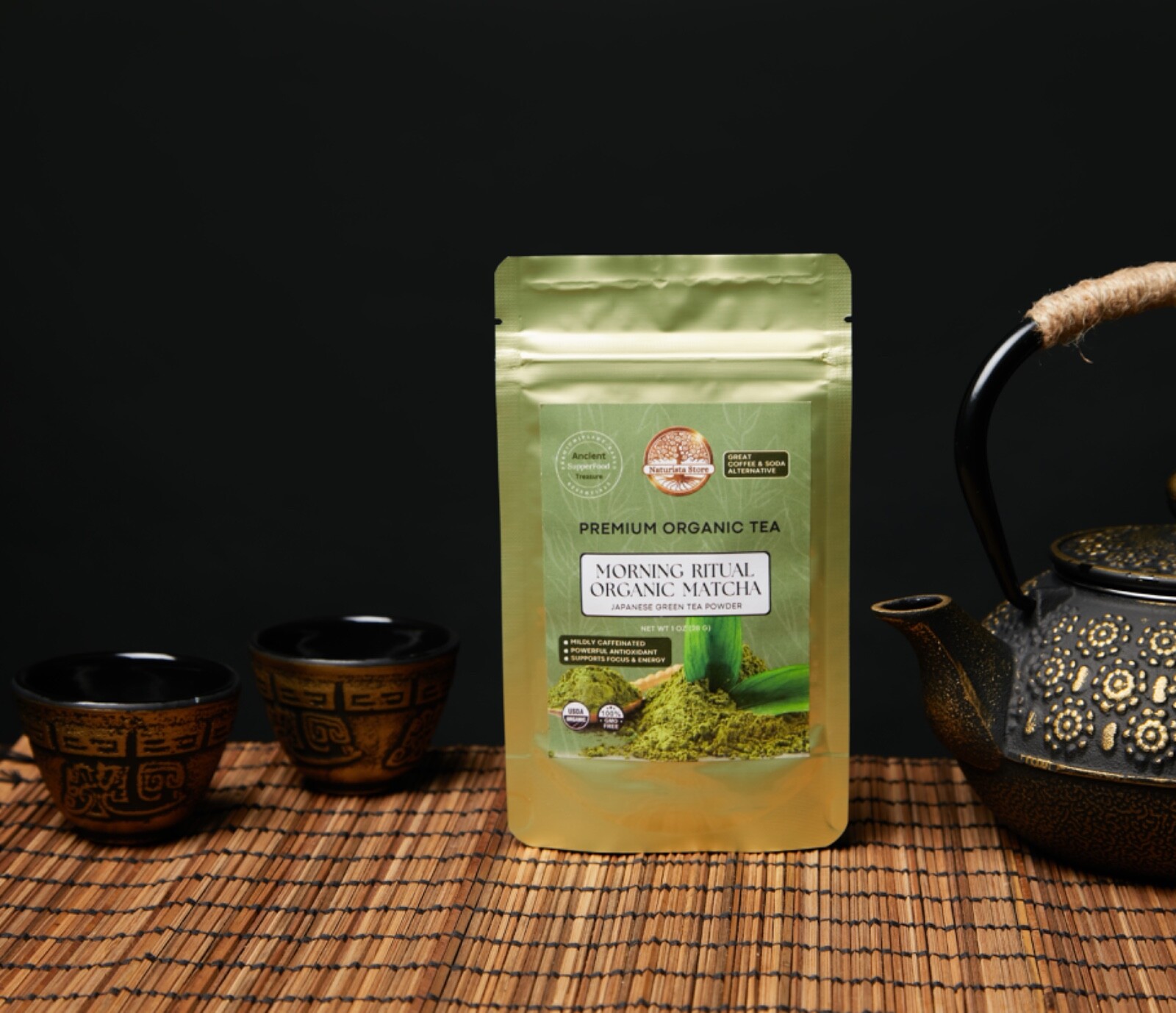 Organic Japanese Ceremonial Grade Matcha Green Tea Powder 1 oz Grown in Japan