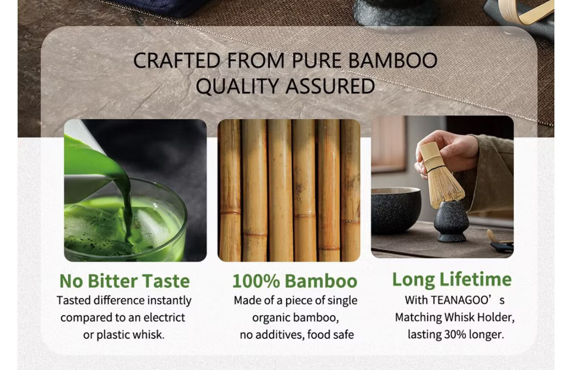2 New Set-Traditional Teanagoo Matcha Tea Set Kit ( Black)