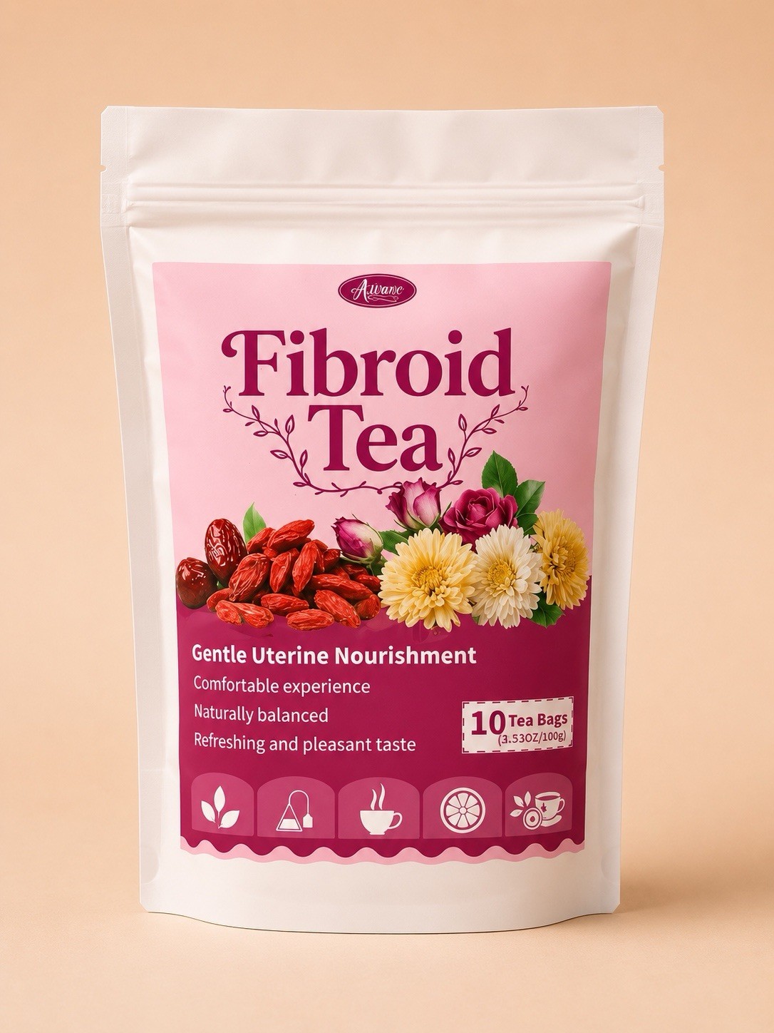 Fibroid Fertility Tea – Gentle Uterine Nourishment- Caffeine Sugar & Gluten Free