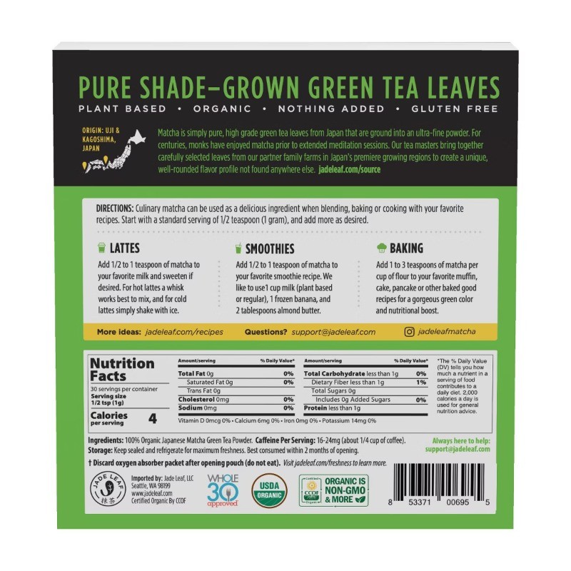 Organic Classic Culinary Japanese Matcha Green Tea Powder Mix – 1oz