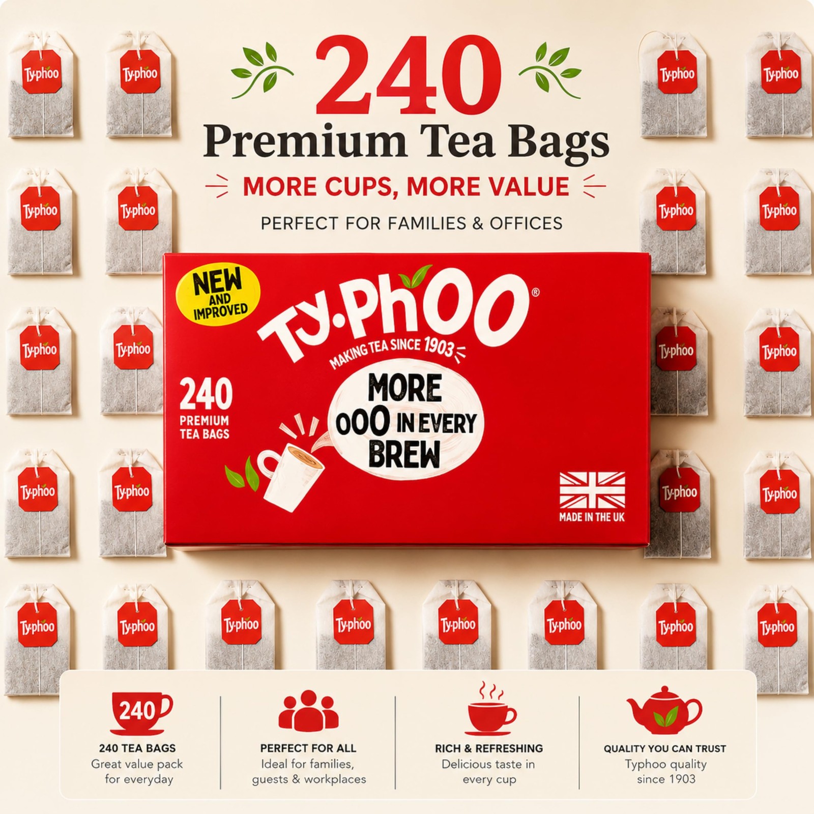 Typhoo Black Tea Pack of 240 Teabags.
