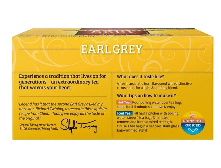 Twinings Earl Grey Citrus and Bergamot Black Tea Bags, 50 Count Box