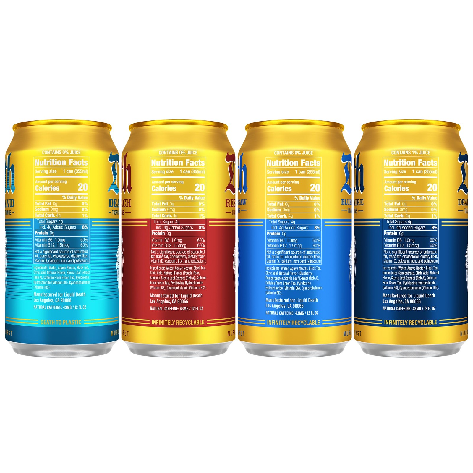 Iced Tea – Modern Variety, Less Sugar*, Boost of Caffeine, B Vitamins, No Art…