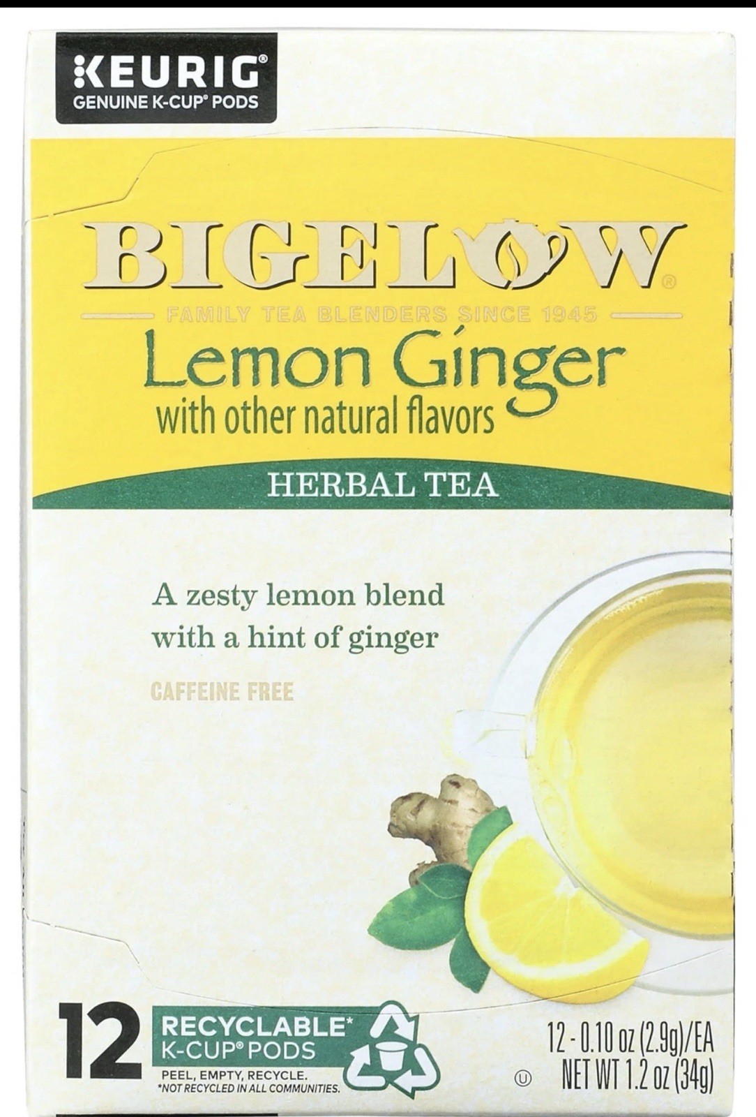Bigelow Tea Lemon Ginger K Cup, 12 ct