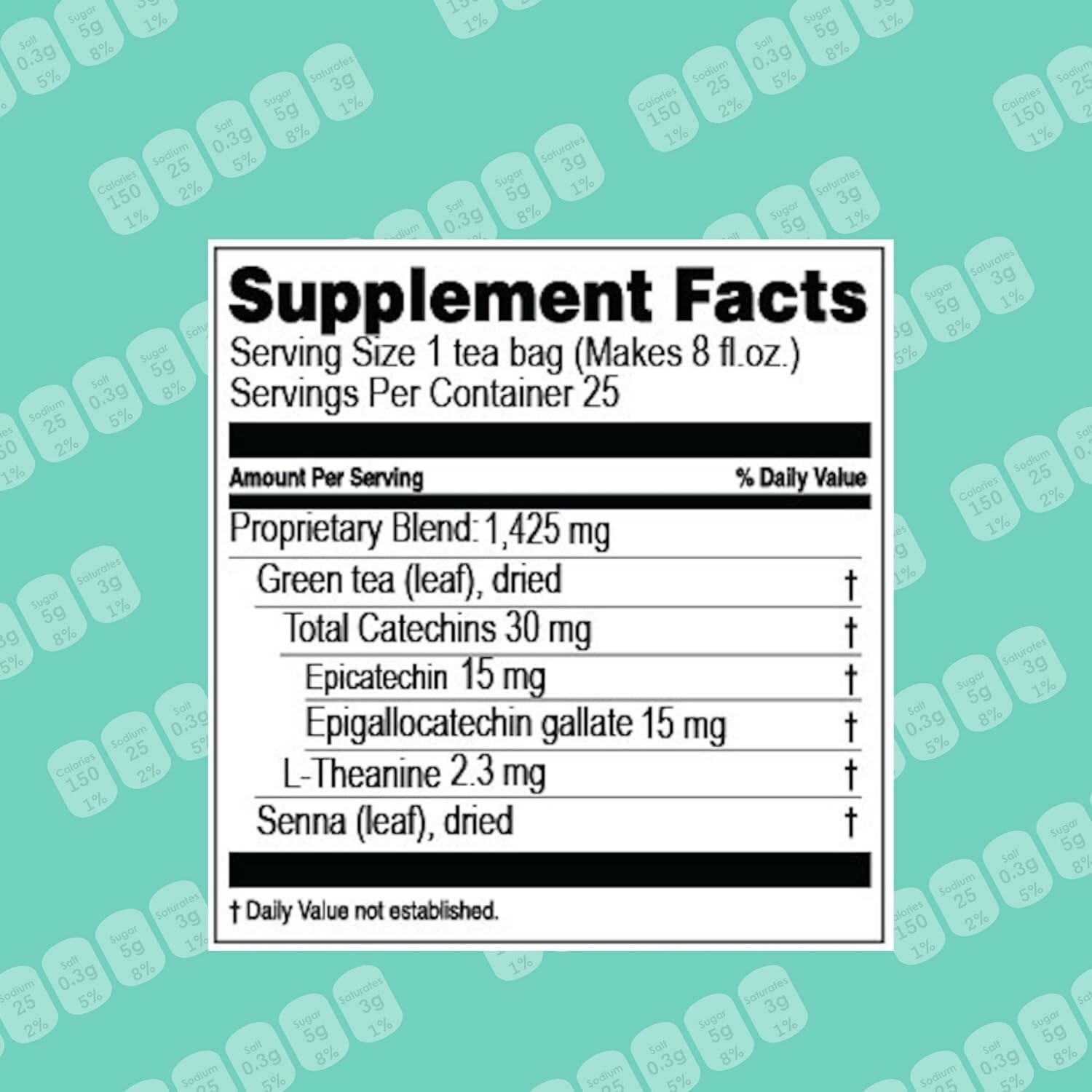 HYLEYS Slim Green Tea ACAI BERRY 50 Tea Bags Helps Promote Weight Loss