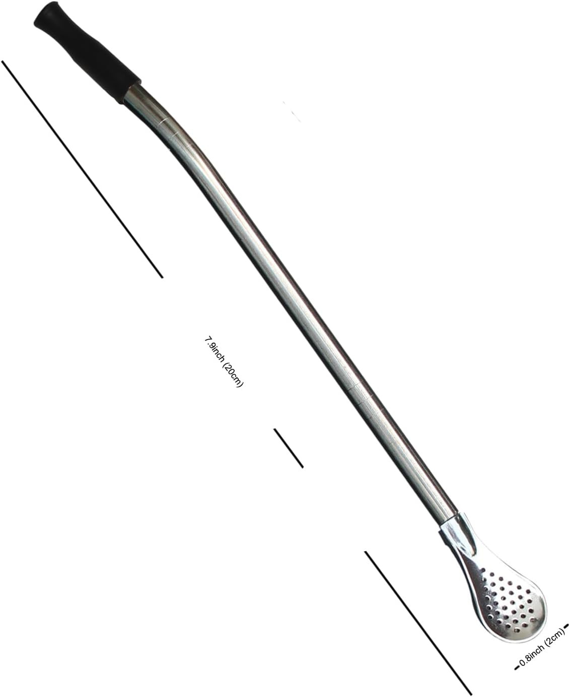 Reusable Bombilla Yerba Mate Straw – Stainless Steel Removable Spoon Style