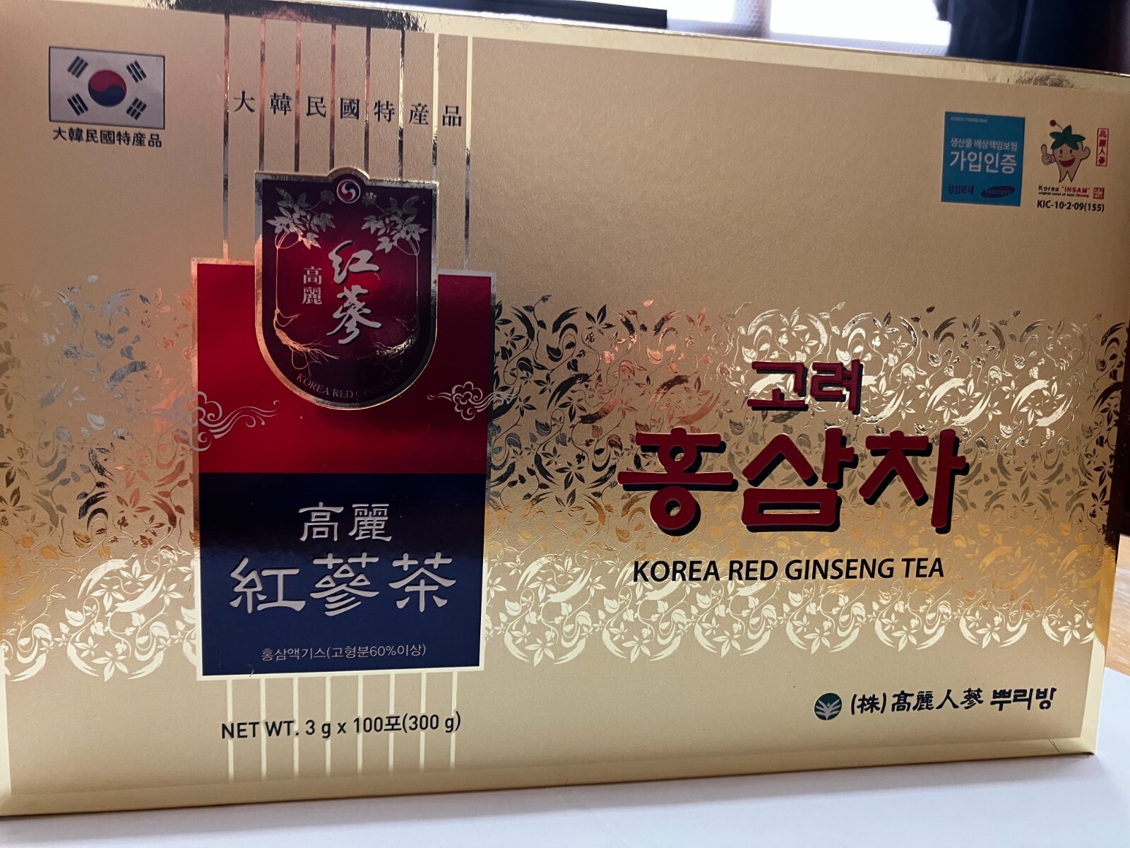 Korean Red Ginseng Tea/ Fatigue Recovery+ Increased Immunity / 3g*100 Tea bags