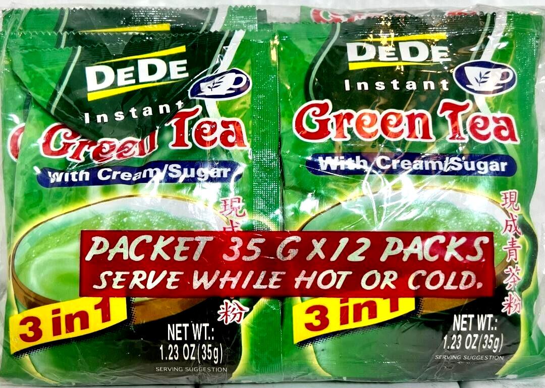 DEDE 3-In-1 Instant Green Tea with Cream+Sugar 12 Sachets x 35g(Pack of 3) ~SALE