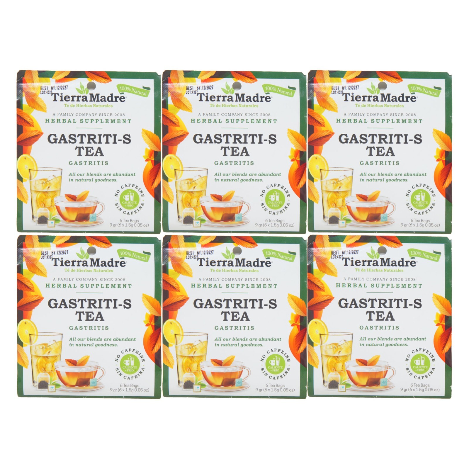 Tierra Madre Gastriti-S Tea Gastritis – Herbal Supplement 6 tea bag (6 Pack)