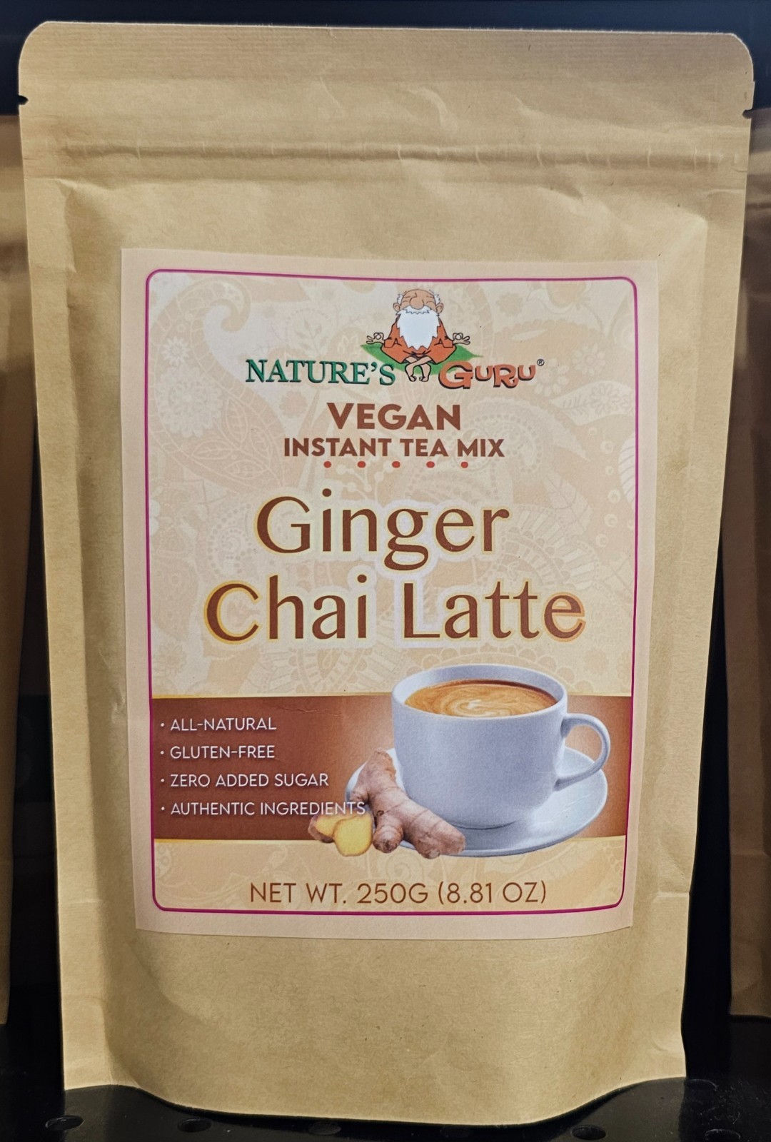 Nature’s Guru Vegan Ginger Chai Latte Instant Tea Mix – 250g (8.81 oz) Exp09/27